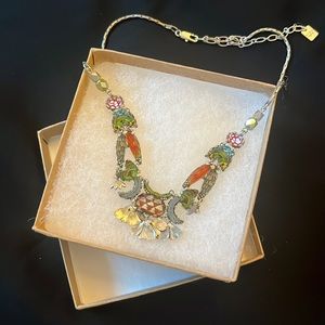 New unworn Ayala Bar necklace silver and glass